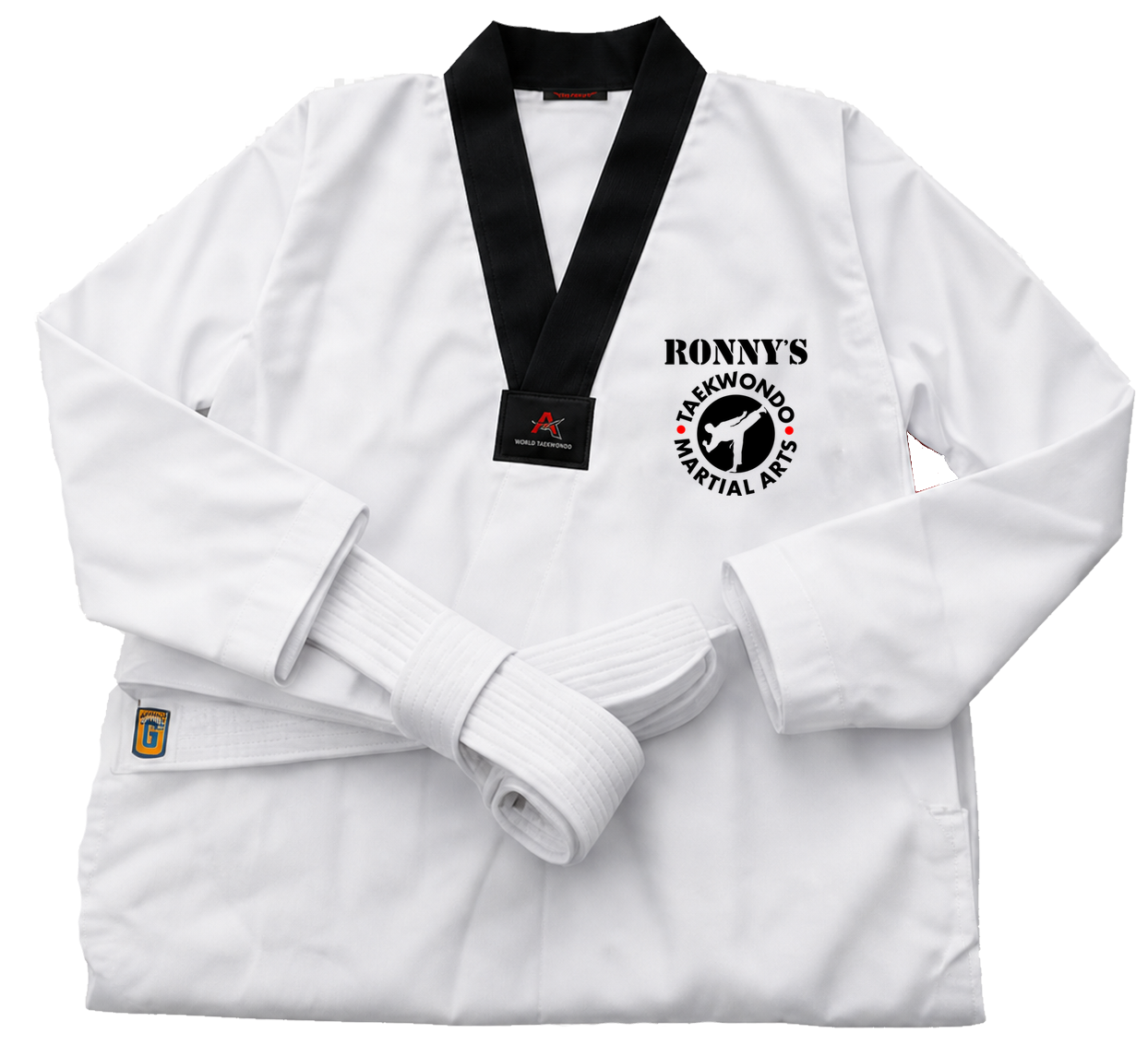 Ronny's Taekwondo white uniform with belt - free with trial offer